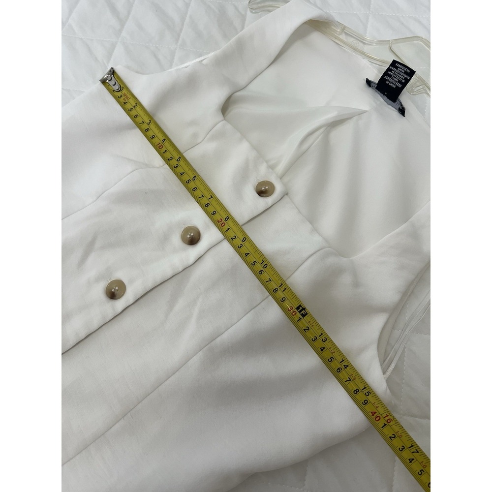 Sincerely Jules Button Front Mini Dress M Quiet Luxury Coastal Old Money Preppy - Picture 5 of 8